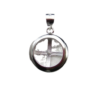 Висулка за огърлица от стерлингово сребро 925 – геометрична форма, перлен акцент