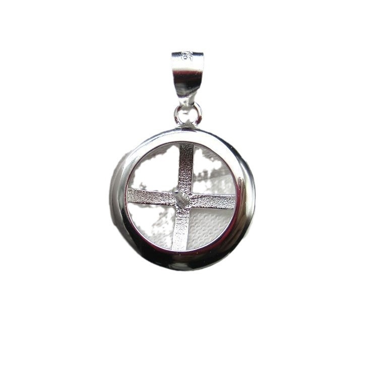 Висулка за огърлица от стерлингово сребро 925 – геометрична форма, перлен акцент