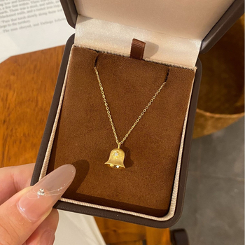 Colier cu clopot de dorințe, argint 925, lanț standard, 31–40 cm, stil pastoral