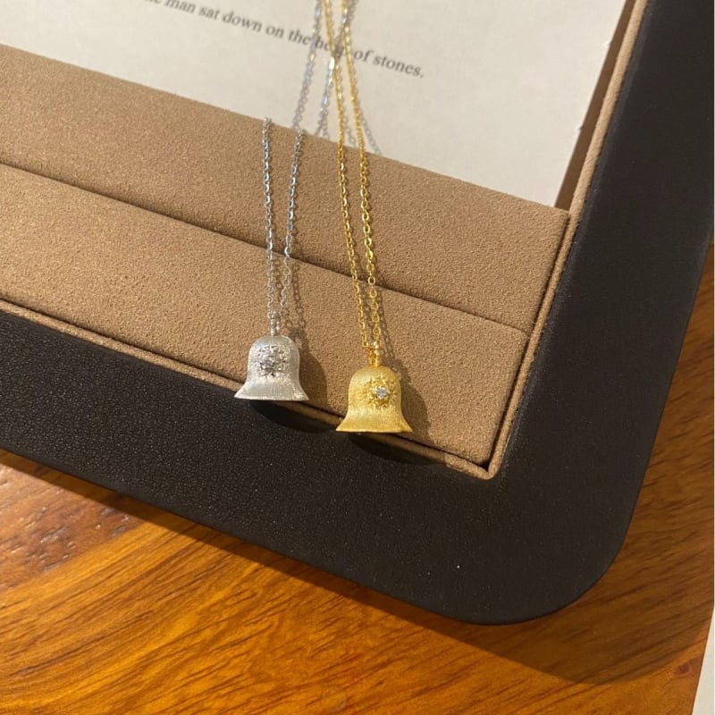 Colier cu clopot de dorințe, argint 925, lanț standard, 31–40 cm, stil pastoral