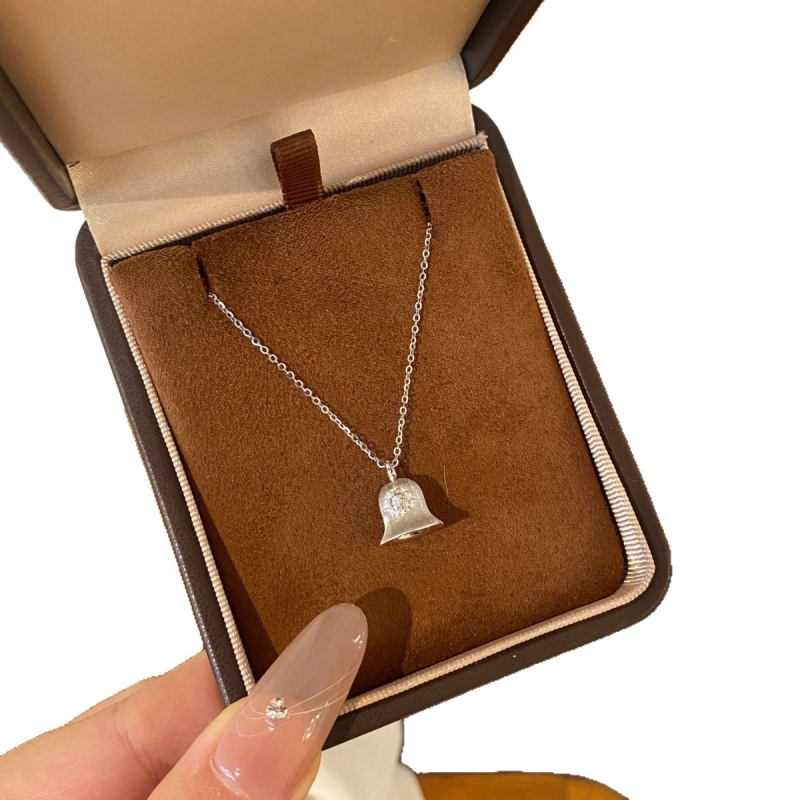 Colier cu clopot de dorințe, argint 925, lanț standard, 31–40 cm, stil pastoral