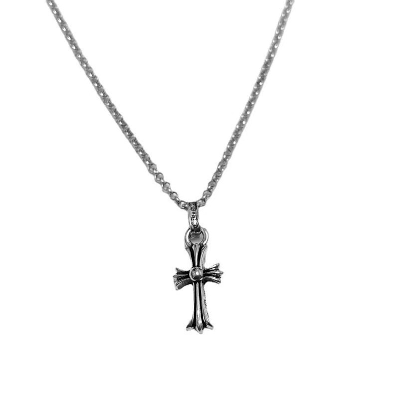 Colier cu pandantiv cruce din argint 925, lanț bambus, 51–60 cm, aproximativ 6 g, finisaj Seiko, unisex, stil vintage-literar retro