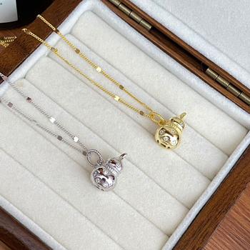 Colier geometric din argint 925, lanț lateral, 41–50 cm