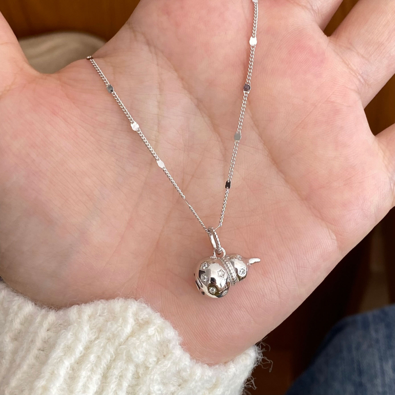 Colier geometric din argint 925, lanț lateral, 41–50 cm