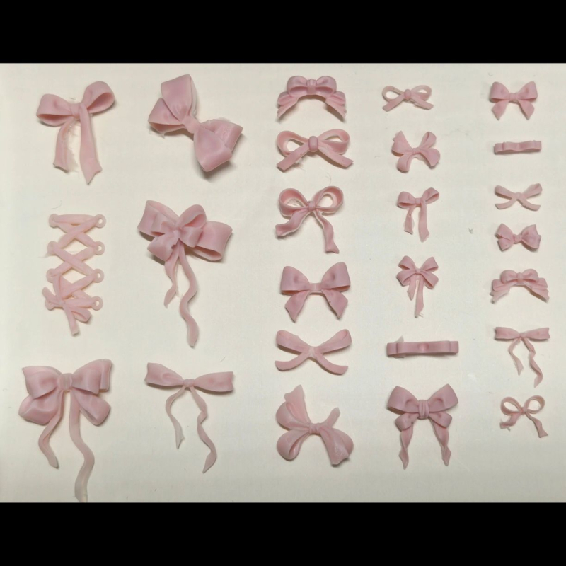 Kalup za nokte s mašnicom, 3D reljef, prozirna smola, DIY uzorak