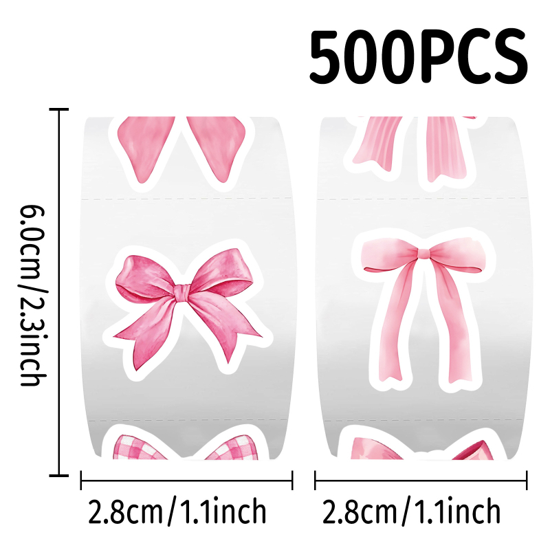 500 vnt lipdukų ritėlis su kaspinėlio dizainu, DIY dovanų dėžėms, spausdinti dekoratyviniai lipdukai pakuotei