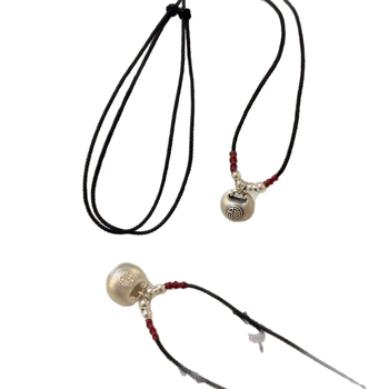 Ogrlica od srebra 999, ručno pleteni užadni lanac, srebrni privjesak