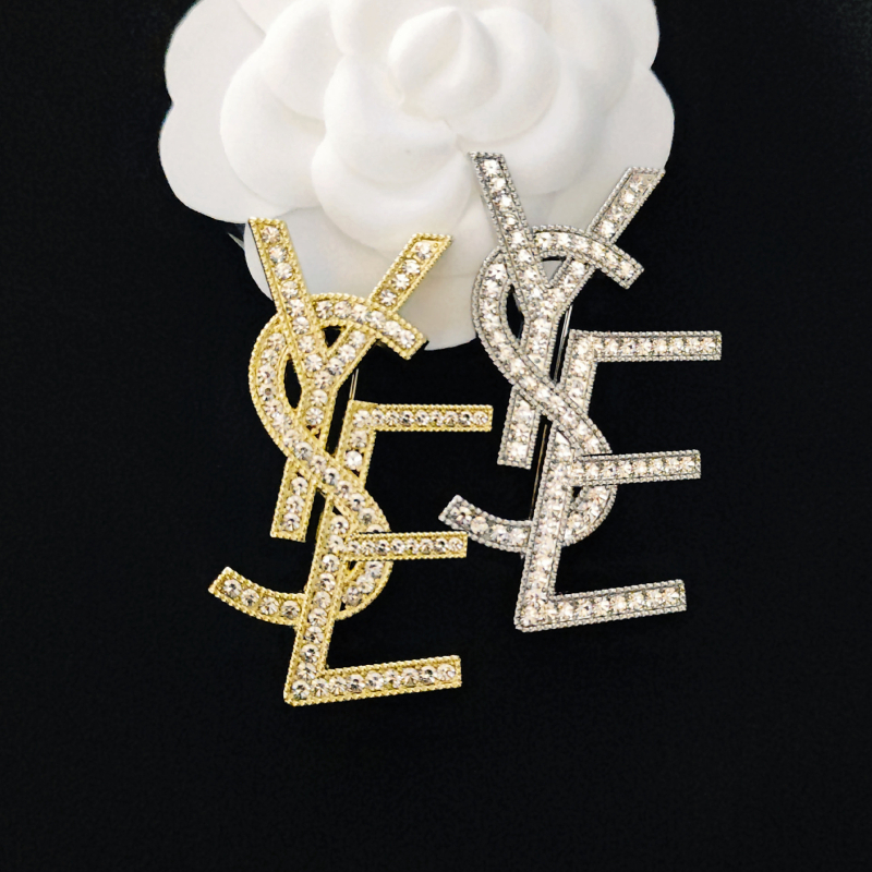 Unisex broš s kristalnim slovima – legura, za odjeću i torbe, dijamantni sjaj