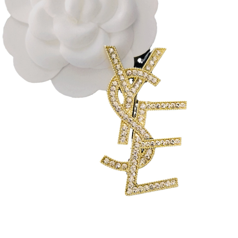 Unisex broš s kristalnim slovima – legura, za odjeću i torbe, dijamantni sjaj