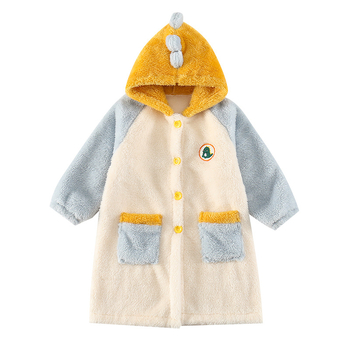 Bērnu nakts apģērbs no flaneles – zēniem, 100% poliesters, bieza, dinozaura raksts, maiga apstrāde auduma