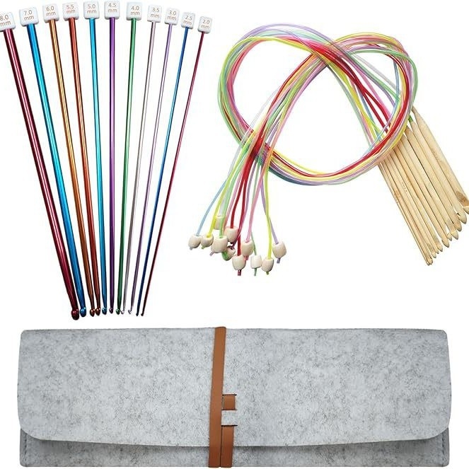 Set afgan kukičanja s perlicama, aluminij oksid, 11 komada