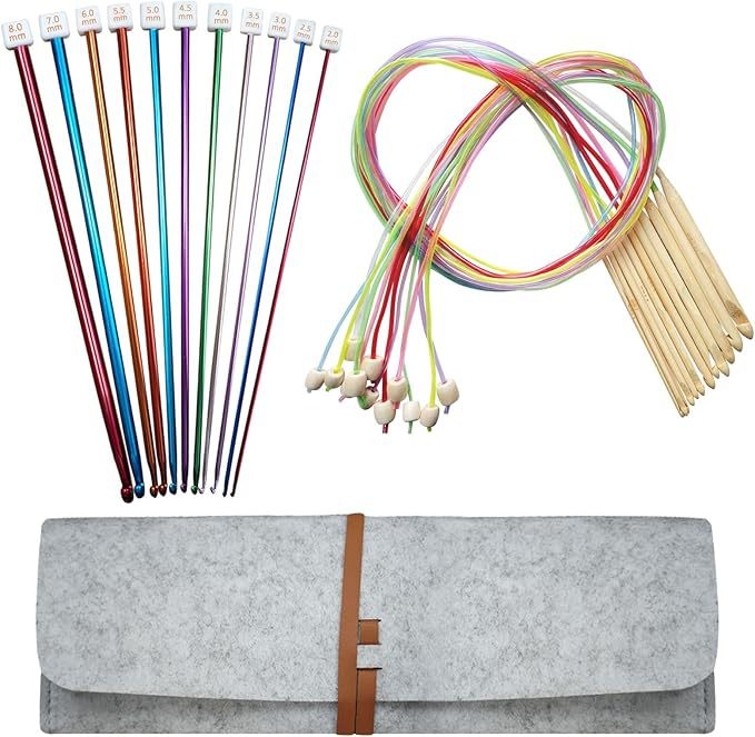 Set afgan kukičanja s perlicama, aluminij oksid, 11 komada