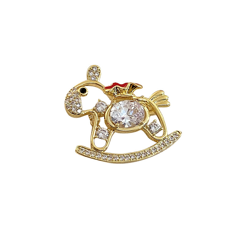 Broš od legure, elegantan životinjski motiv (konj), dizajn jesen 2025, DH4178.