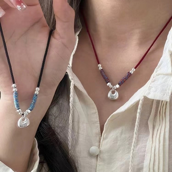 Duplo ogrlica od legure s elektroplatiranim privjeskom, obični lanac, sladak stil, težina 0.1