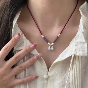 Duplo ogrlica od legure s elektroplatiranim privjeskom, obični lanac, sladak stil, težina 0.1