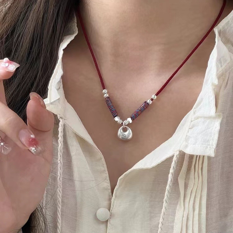 Duplo ogrlica od legure s elektroplatiranim privjeskom, obični lanac, sladak stil, težina 0.1