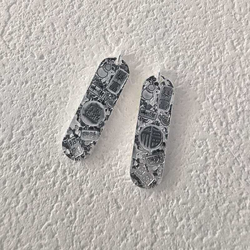 Colier din argint 999, formă geometrică, lanț CHOPARD, pandantiv din argint, stil lux ușor