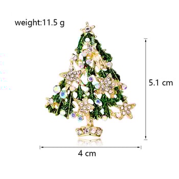 Broš: Božićno drvće s listovima, cinkova legura, završna premaz kapljicama ulja, multifunkcionalni dodatak