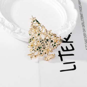 Broš: Božićno drvće s listovima, cinkova legura, završna premaz kapljicama ulja, multifunkcionalni dodatak