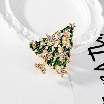 Broš: Božićno drvće s listovima, cinkova legura, završna premaz kapljicama ulja, multifunkcionalni dodatak