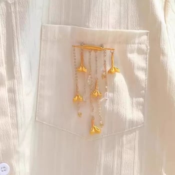 Brosa Osmanthus s bojтом, legura, elektroplating, cvjetni motiv, elegantan stil