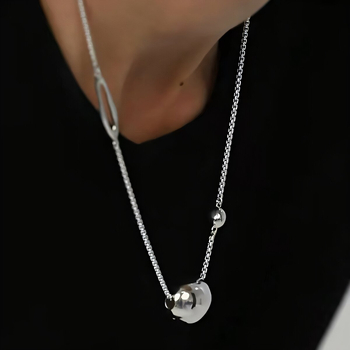 Dugački lanac s kugličnim privjeskom – kugličasti lanac, Seiko završna obrada, privjesak 925