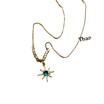 Bakrena ogrlica s privjeskom sunca i zvjezdanog neba, geometrijski stil, O lanac, korejski stil, 10 g
