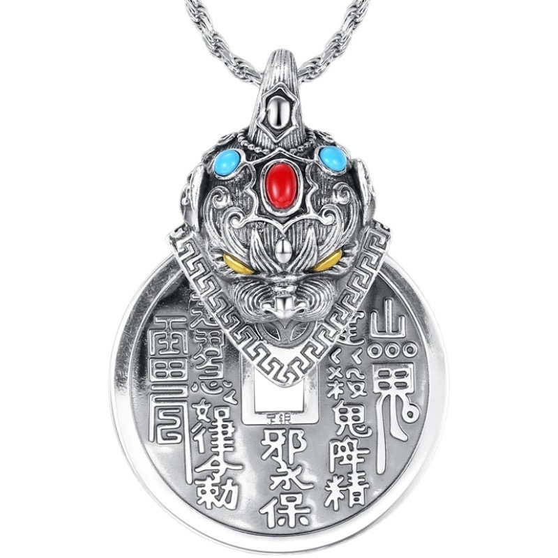 Muška ogrlica s privjeskom u obliku kapljice vode, antički stil, književno retro dizajn, šifra proizvoda C247, ljeto 2025