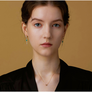 Geometrijski bakreni privjesak na lančić, križni lanac, INS stil, 2 g