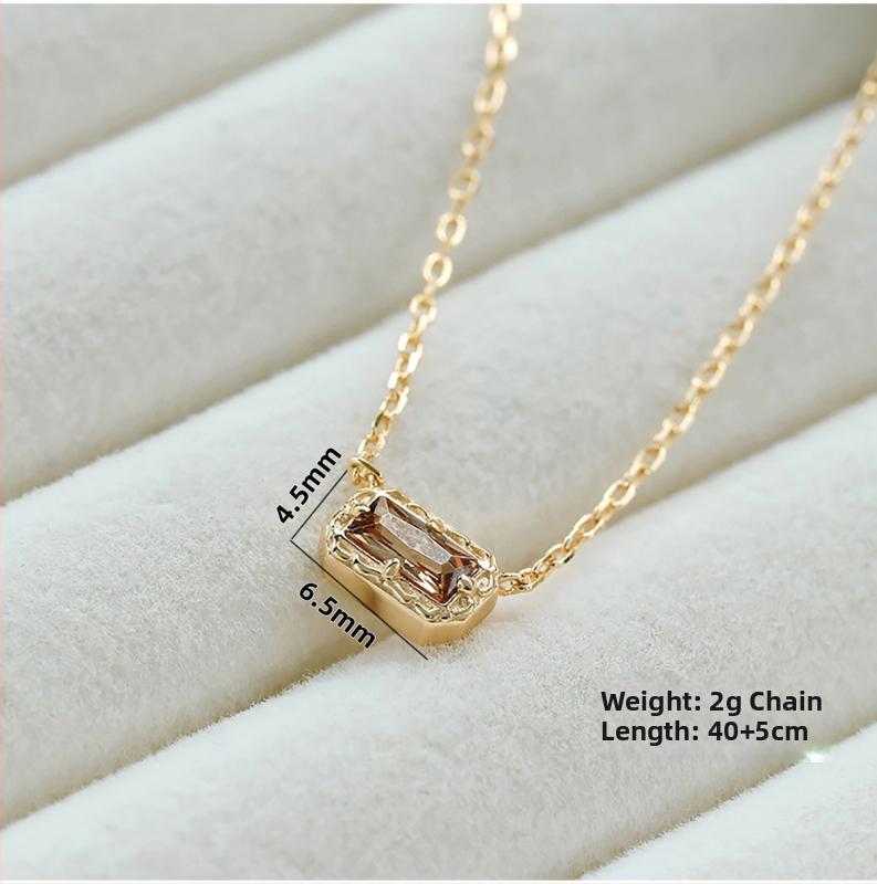 Geometrijski bakreni privjesak na lančić, križni lanac, INS stil, 2 g