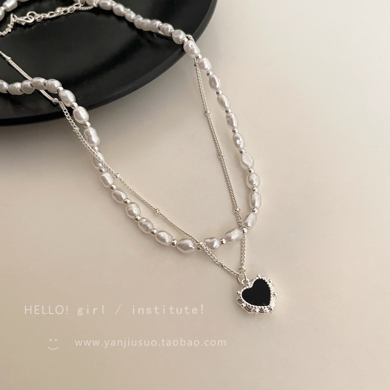 Ogrlica s višeslojnim dizajnom, privjesak od legure, podesiva duljina 21–50 cm