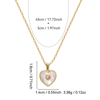 Aranyozott rozsdamentes acélból készült szív medállal, O-alakú lánccal