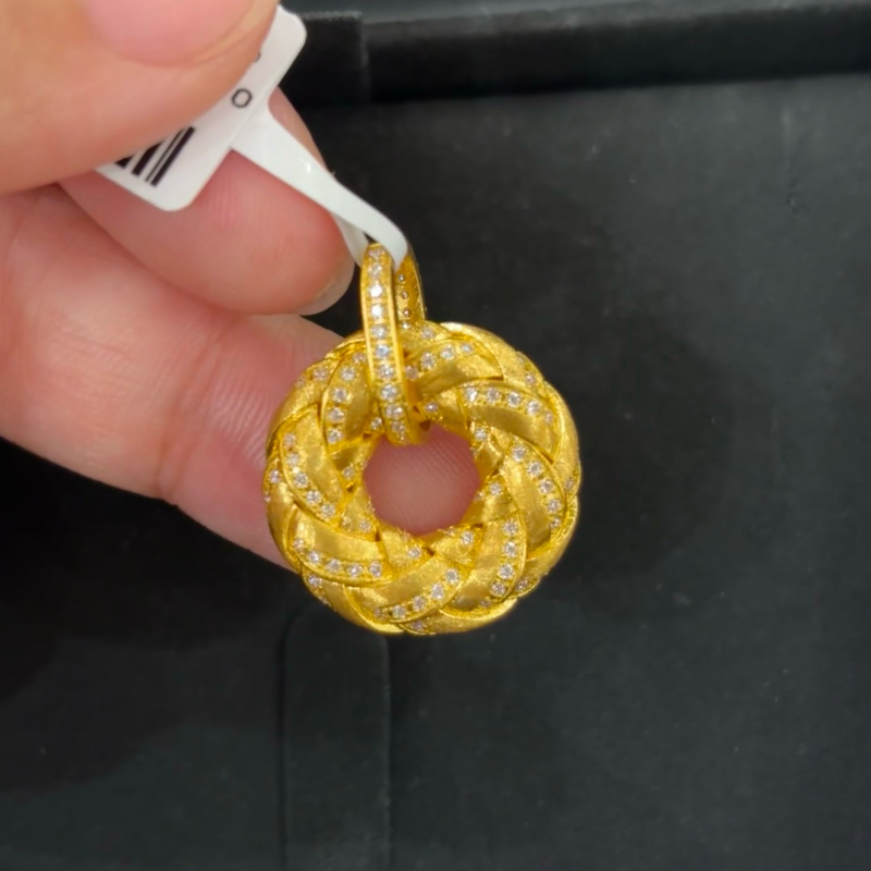 Огърлица с висулка – геометрична форма, ръчна обработка, златно покритие, марка Ming yi, светъл луксозен стил