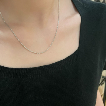 Colier din argint 925 – lanț torsionat, design geometric, electroplacare, modă