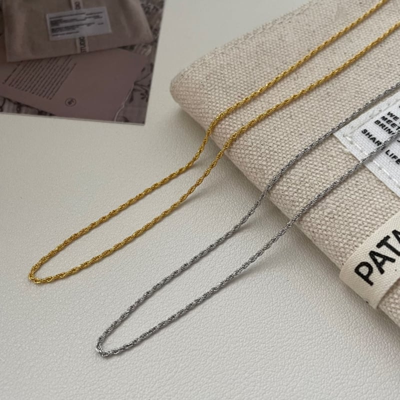 Colier din argint 925 – lanț torsionat, design geometric, electroplacare, modă