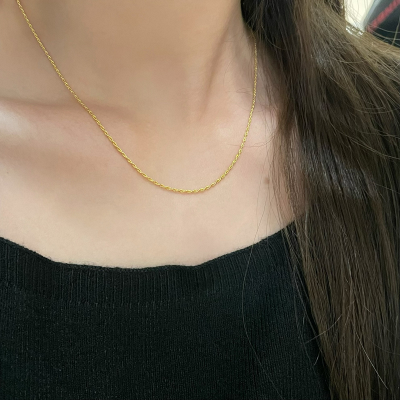 Colier din argint 925 – lanț torsionat, design geometric, electroplacare, modă