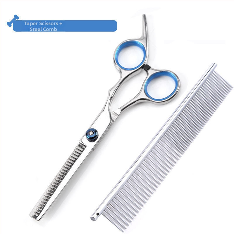 Suņu kopšanas šķēres ar izliektām asmeņiem – profesionāls matu griešanas komplekts