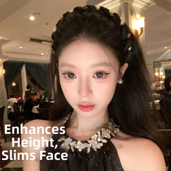 Francia stílusú csillogó gyémánt-gyöngy hullámos fejpántja, kézzel készített satinból, nőknek