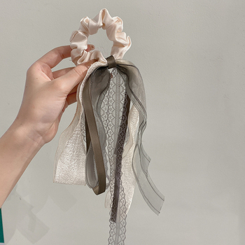 Koreai stílusú fejfedő hajpánt masnival, kézzel készített; Anyag: szövet + webbing + csipke; Stílus: friss és édes; Nyár 2024