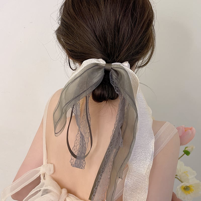 Koreai stílusú fejfedő hajpánt masnival, kézzel készített; Anyag: szövet + webbing + csipke; Stílus: friss és édes; Nyár 2024
