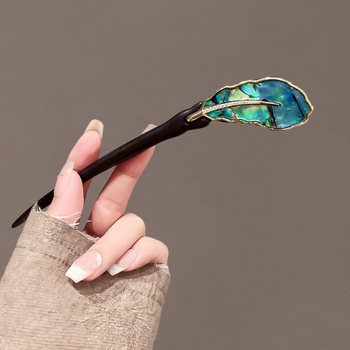 Fából készült hajtű, ősi stílus, geometriai forma, fejfedő kiegészítő