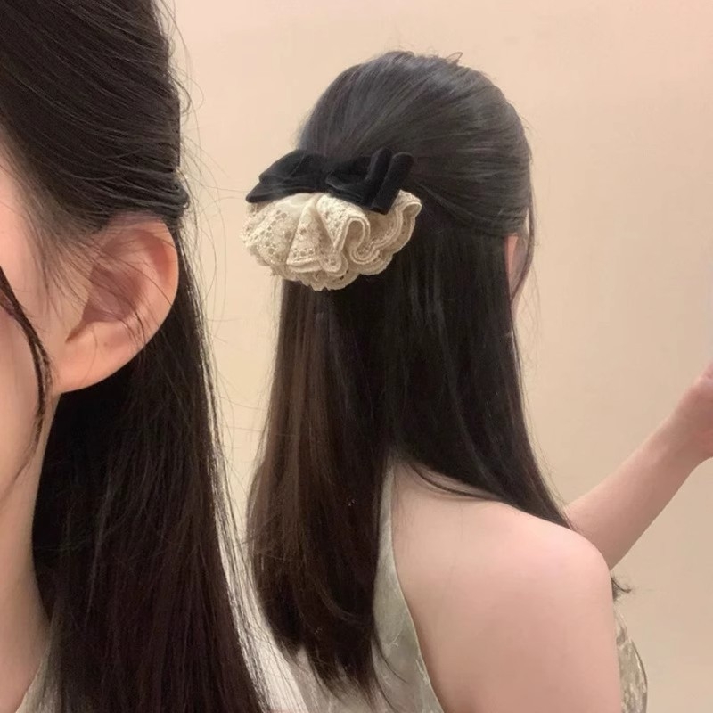 Csipkés hajcsat, kézzel készített, rugós klip, INS stílusú nőknek