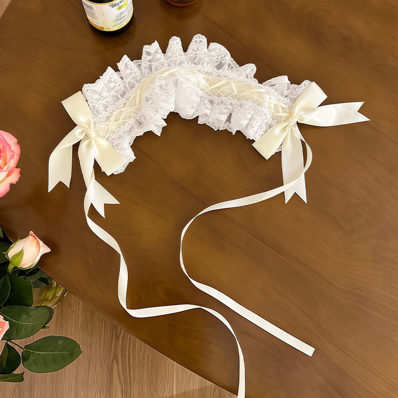 Csipkés hajpánt masnival, kockás mintázat, selyemszalag FG-1054