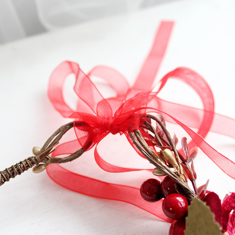 Esküvői karácsonyi hajpánt mesterséges bogyókkal – anyag: szövet, testreszabás elérhető, ideális esküvőre és fotózáshoz