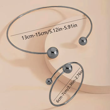 Железна огърлица-форма яка за жени със висулка от желязо | Тип: яка • Стил: модни бижута • Лято 2024