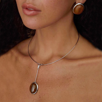 Colier cu guler – formă picătură, din aliaj, lanț clavicular, vară 2024, stil chinez nou