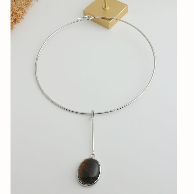 Colier cu guler – formă picătură, din aliaj, lanț clavicular, vară 2024, stil chinez nou