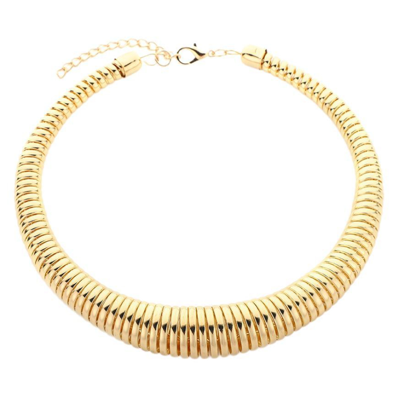 Colier metalic tip guler, mărka Chu shang, stil personal, greutate 130 g, lansare toamnă 2024