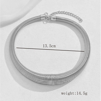 Ogrlica od legure, geometrijskog dizajna, lanac ključne kosti, minimalistički stil, težina 14,5 g
