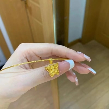 Colier clavicular Jinqi din cupru, design Bow-Tie, lanț cu cruce, iarnă 2025